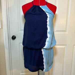 Young Fabulous & Broke Tie Dye Mini Halter Dress with Elastic Waist